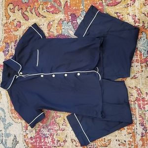 J. Crew navy short sleeve pajama set